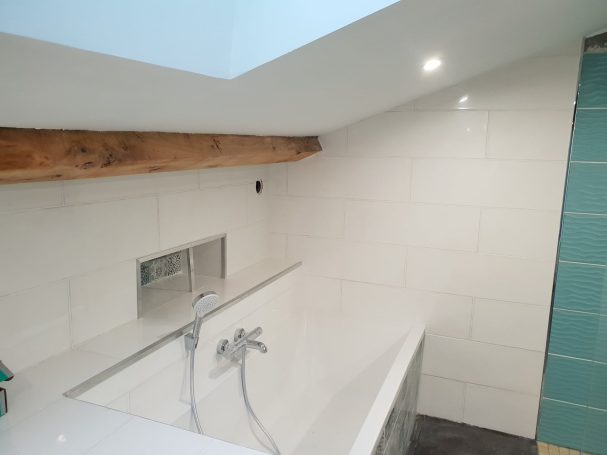 plafond et faïence salle de bain Finition salle de bain